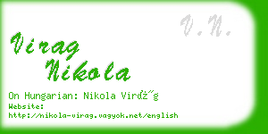 virag nikola business card